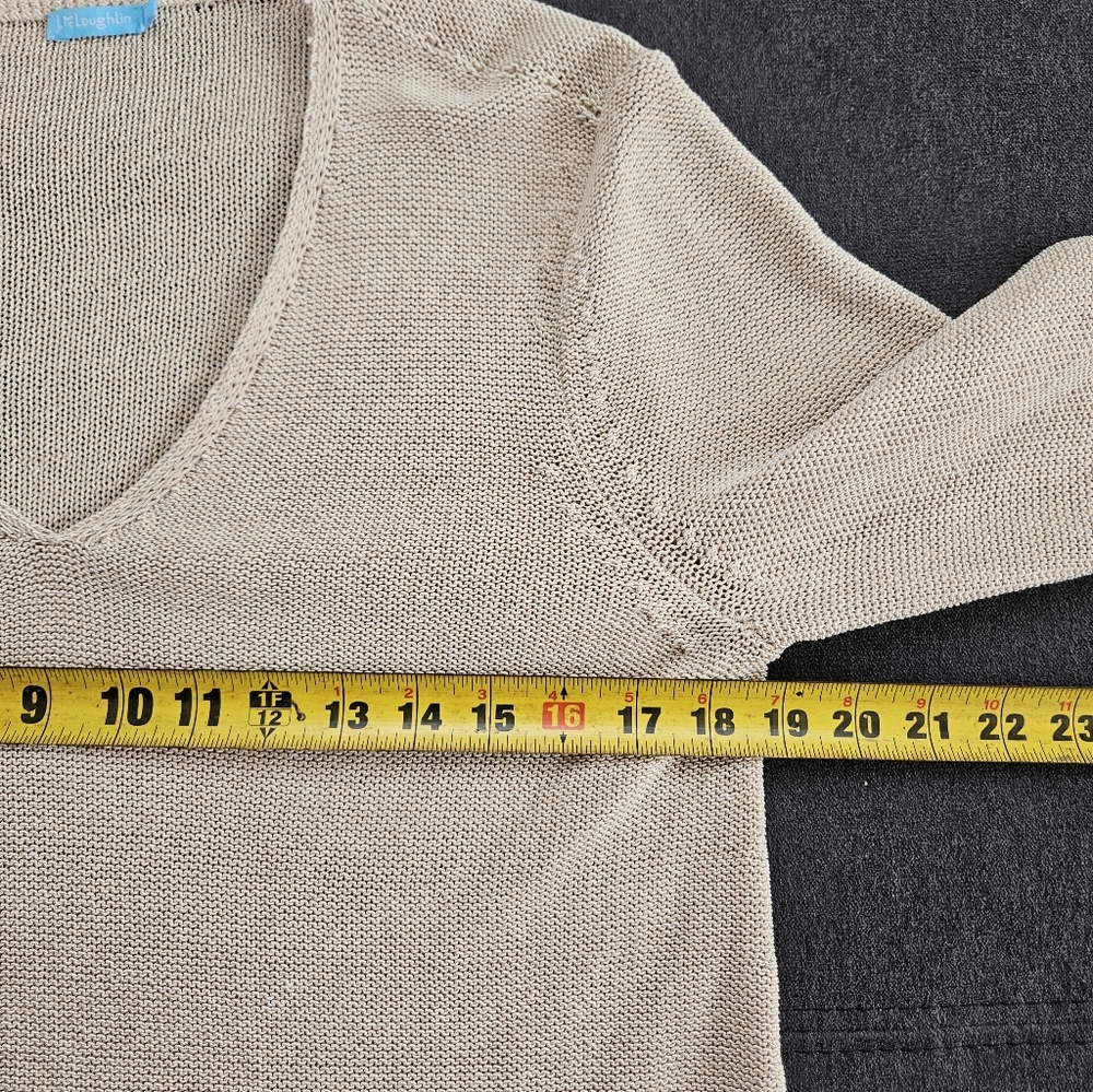 J McLaughlin Callum Sweater Knit V Neck Beige Size Large - Picture 7 of 7